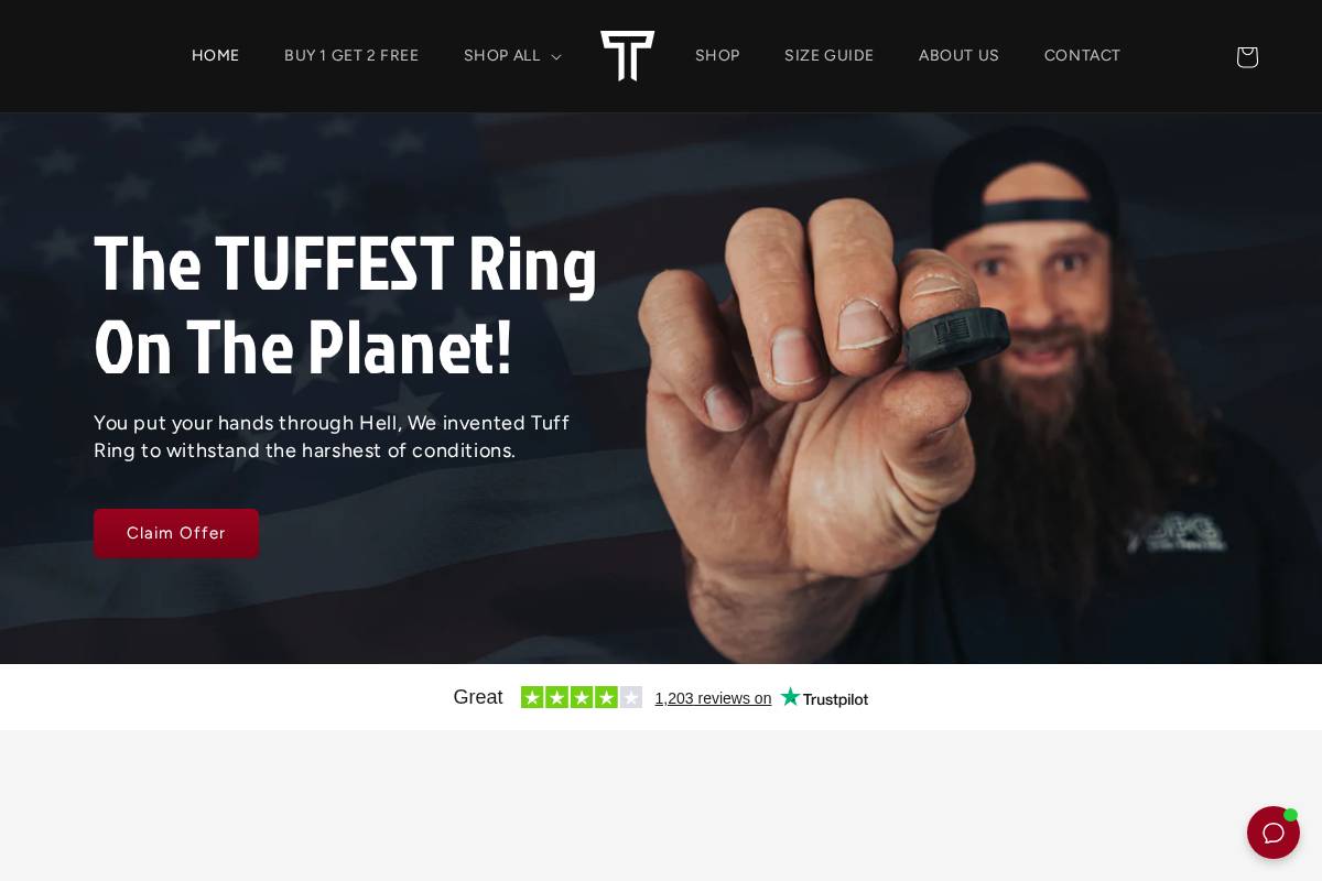 Tuffring homepage screenshot