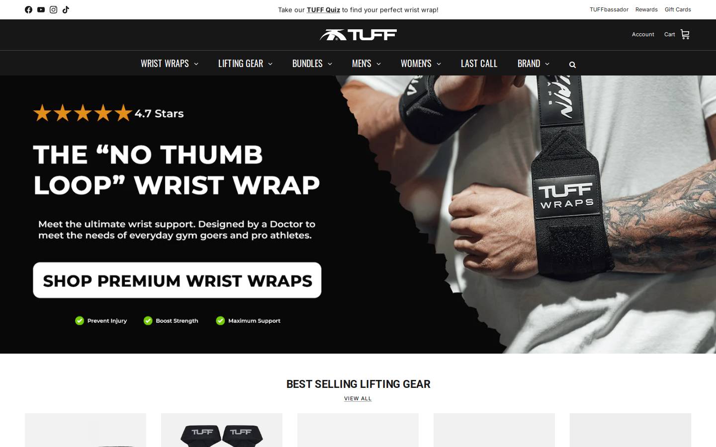 tuffwraps.com homepage screenshot