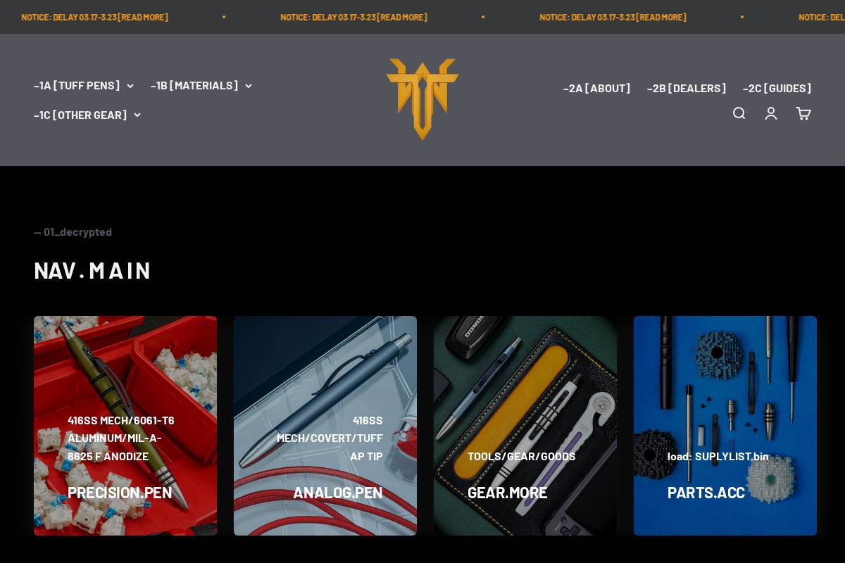 Tuffwriter homepage screenshot