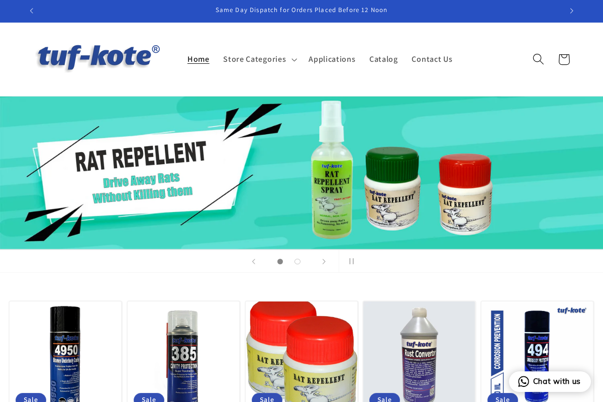 tuf-kote homepage screenshot