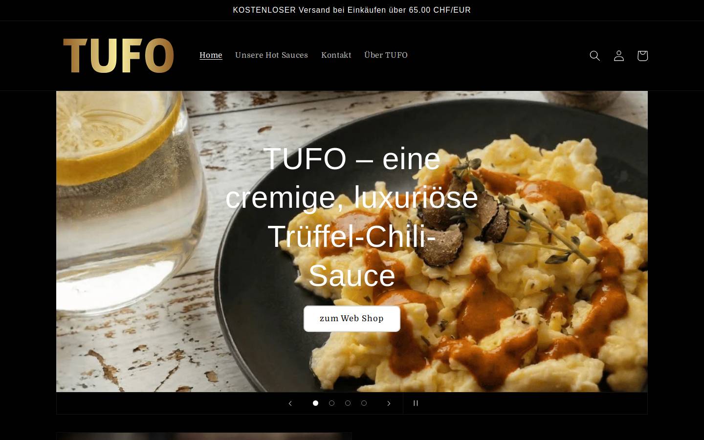 Tufosauce homepage screenshot