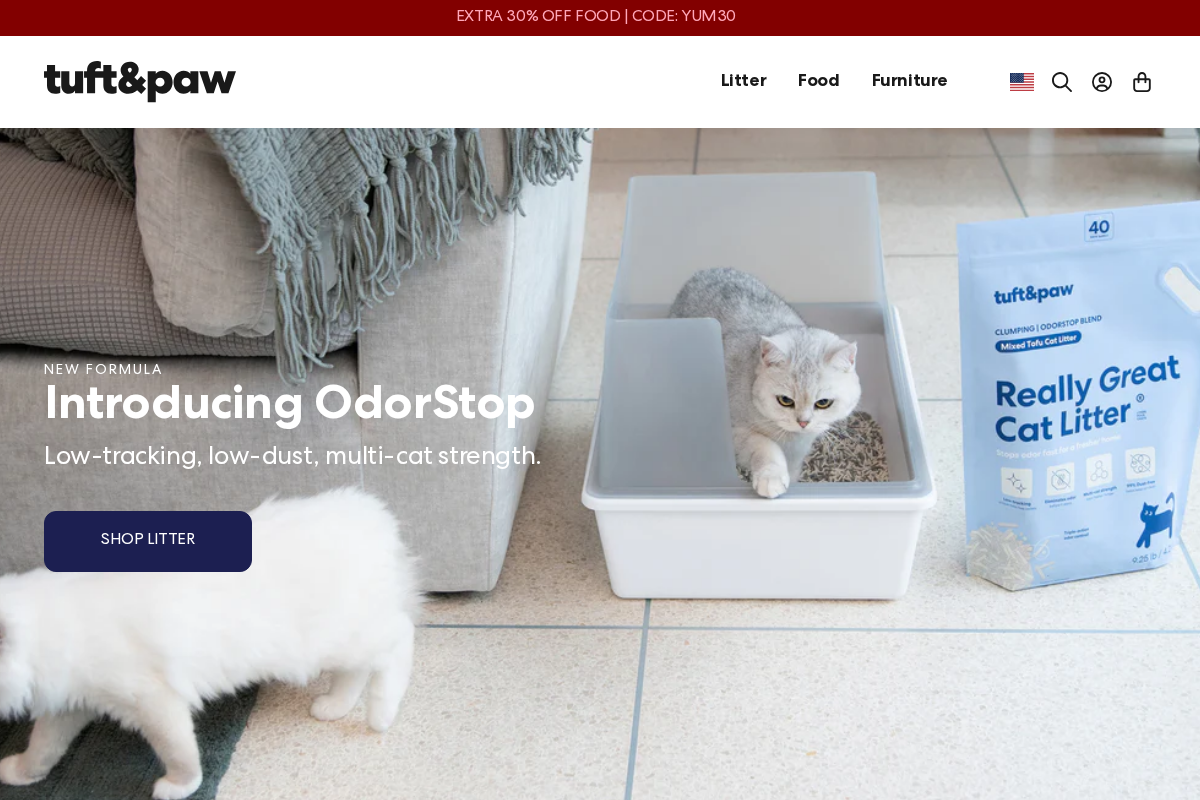 Tuft + Paw homepage screenshot