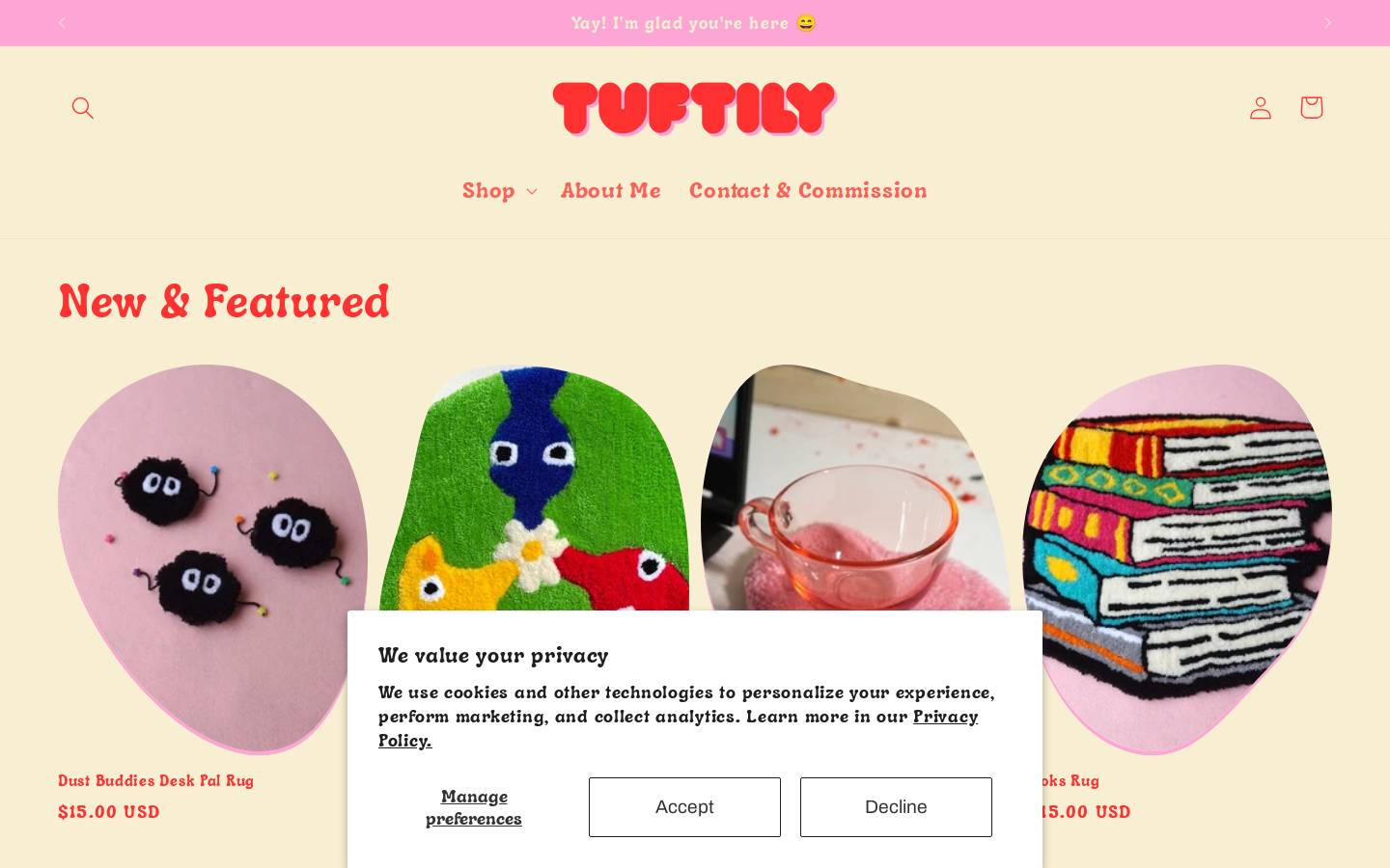 tuftily.com homepage screenshot