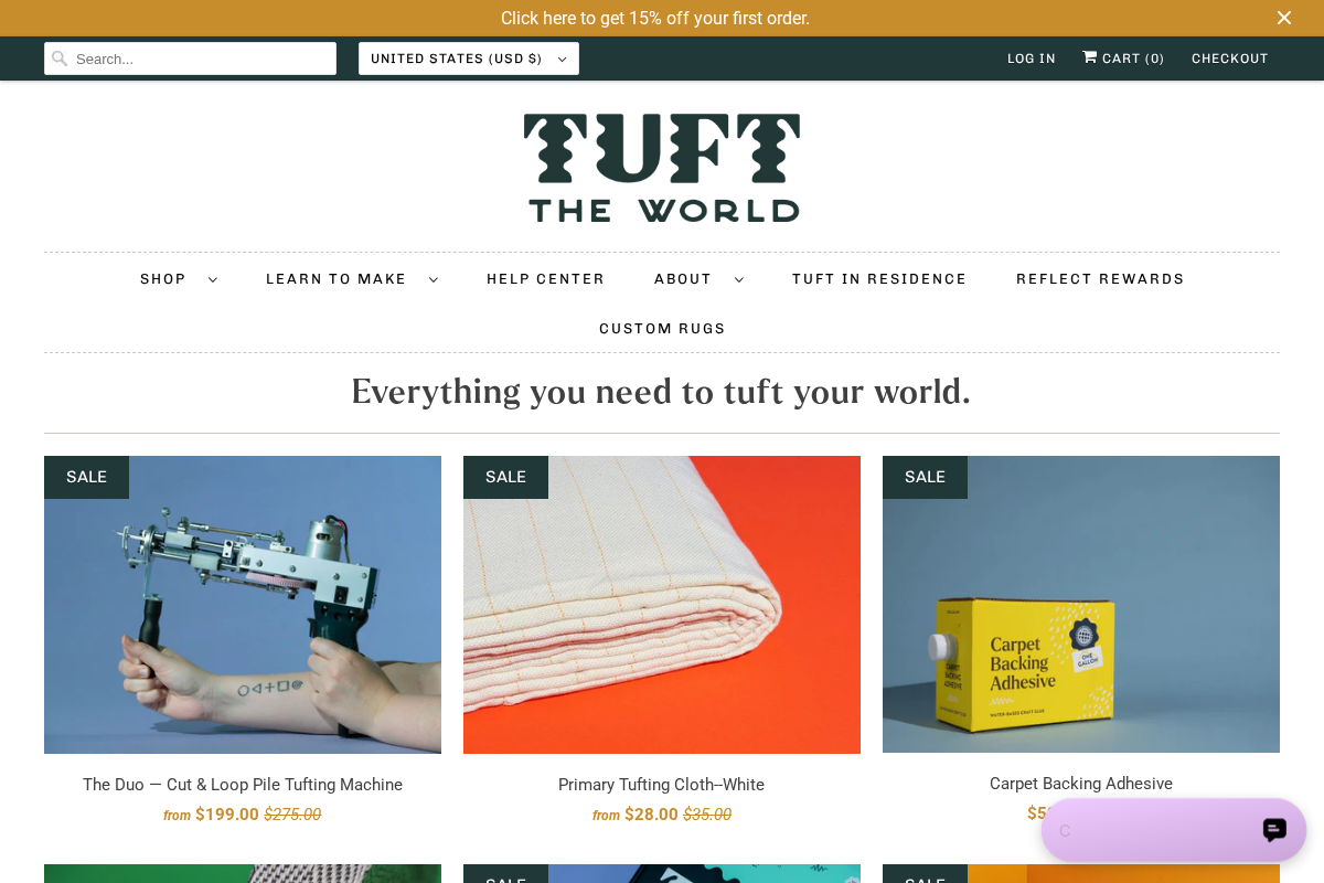 Tuft the World homepage screenshot