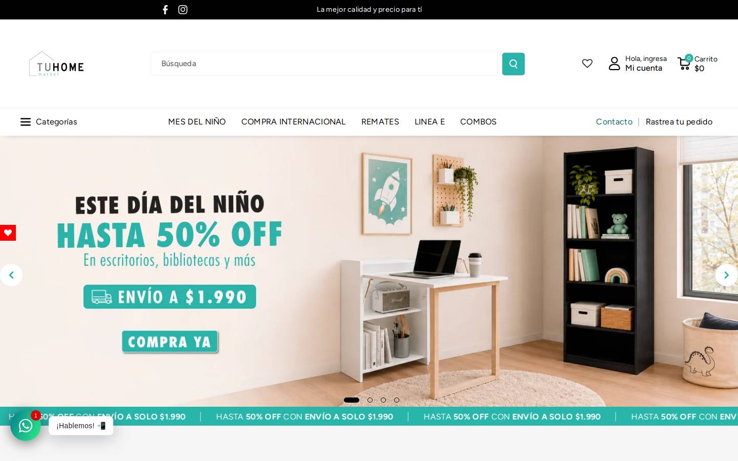 tuhomemarket.com homepage screenshot