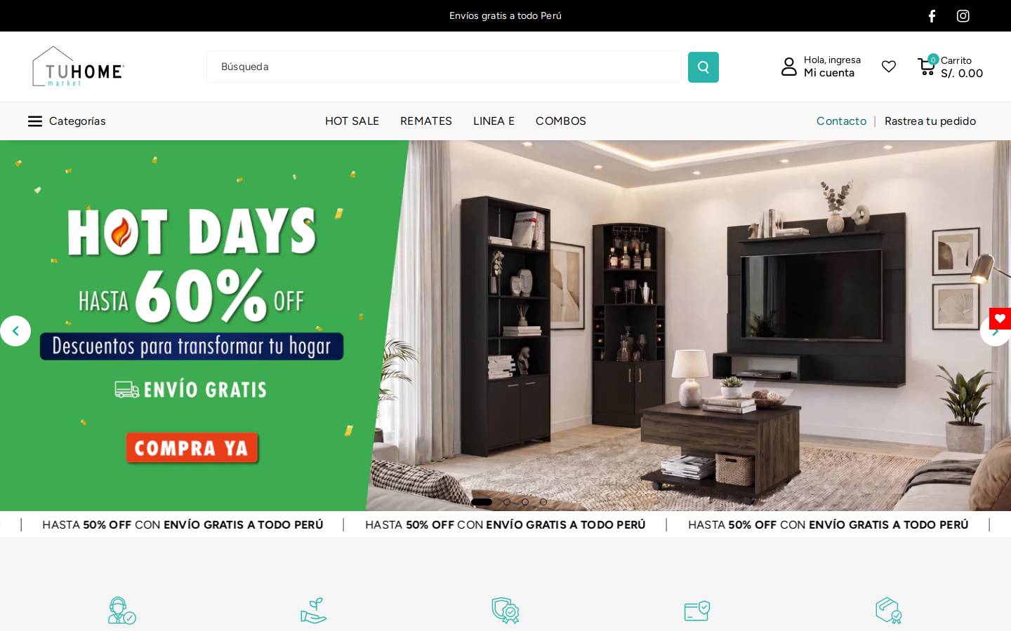 tuhomemarket.pe homepage screenshot