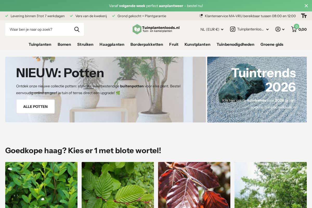 Tuinplantenloods.nl homepage screenshot