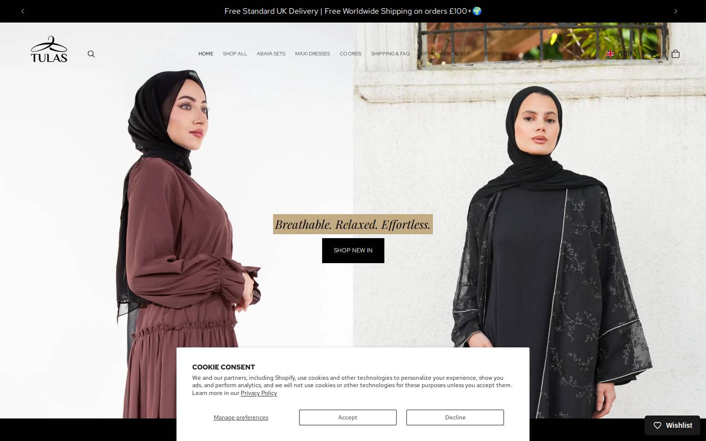 Tulas homepage screenshot