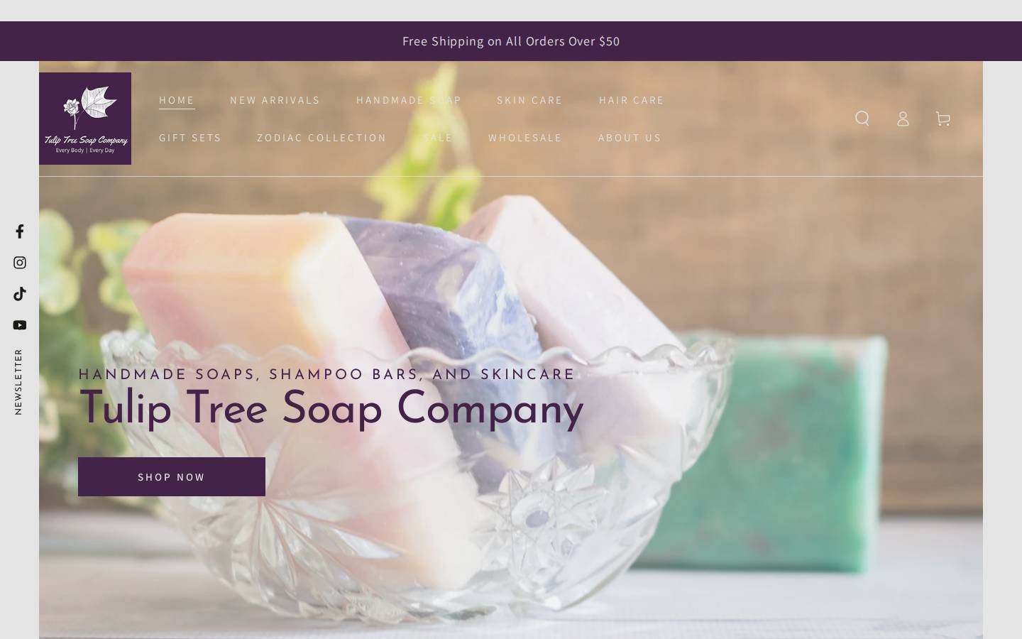 tuliptreesoapco.com homepage screenshot