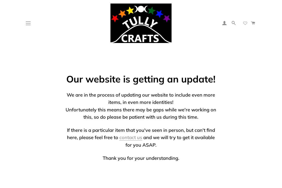 Tully Crafts homepage screenshot