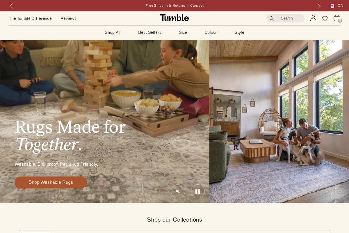 Tumbleliving homepage screenshot