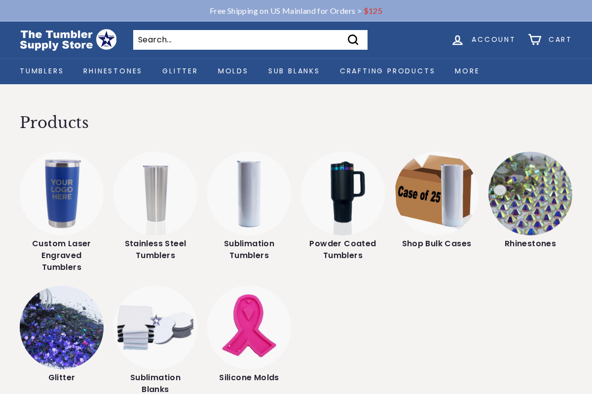 The Tumbler Supply Store homepage screenshot
