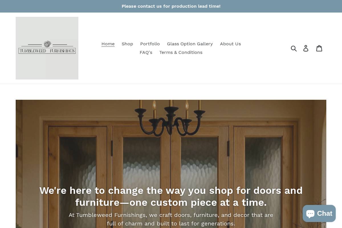 tumbleweedfurnishings.com homepage screenshot