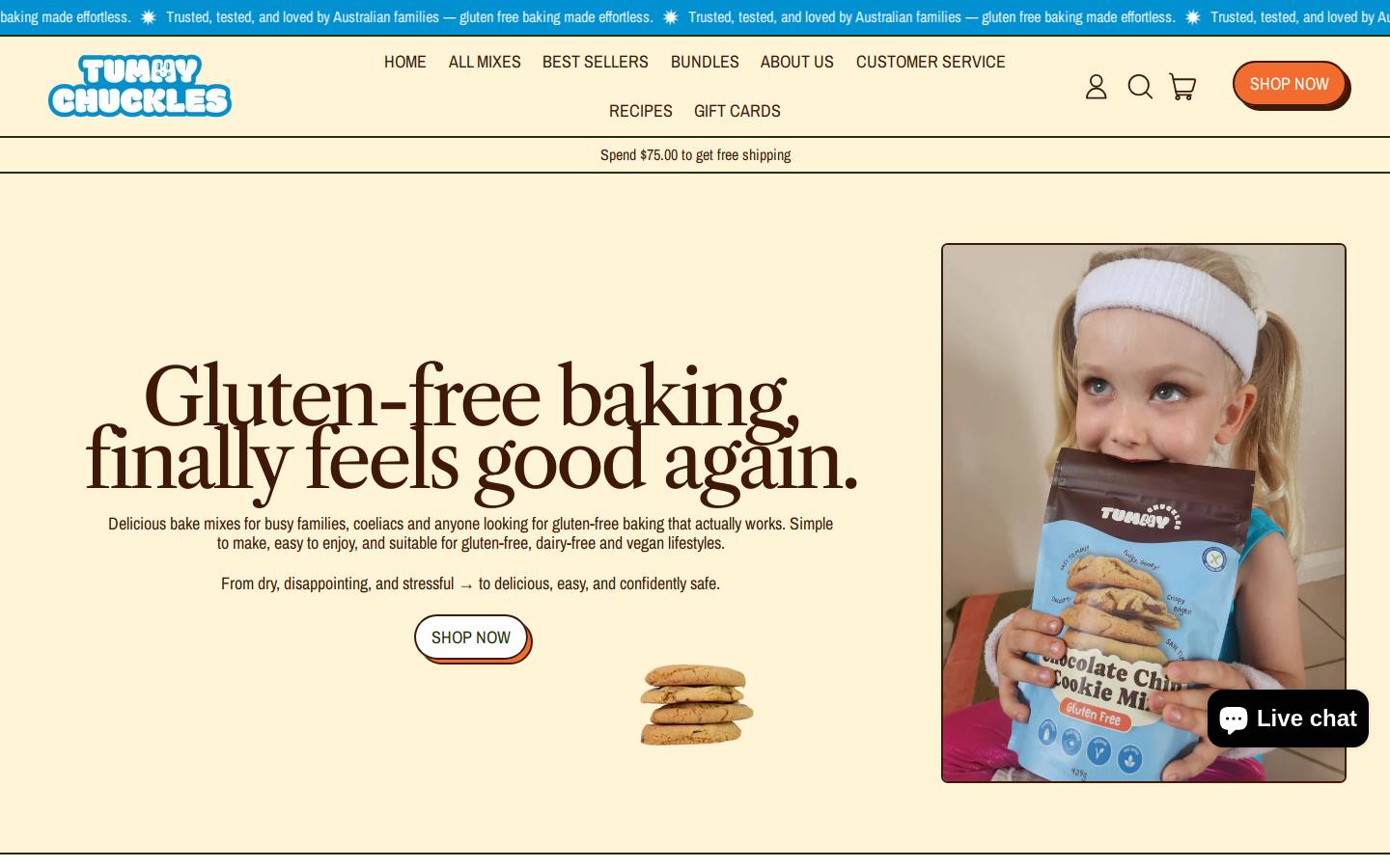 tummychuckles.com.au homepage screenshot