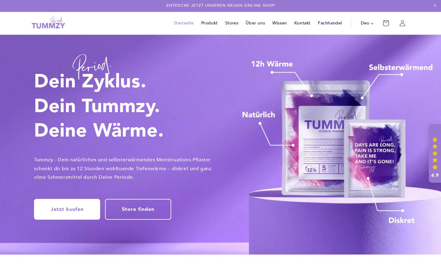 tummzy.com homepage screenshot
