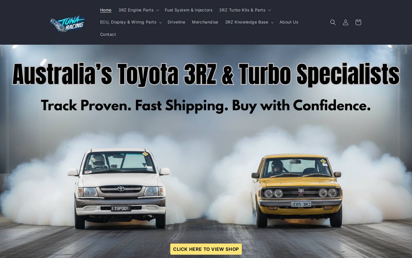 tunaracing.au homepage screenshot