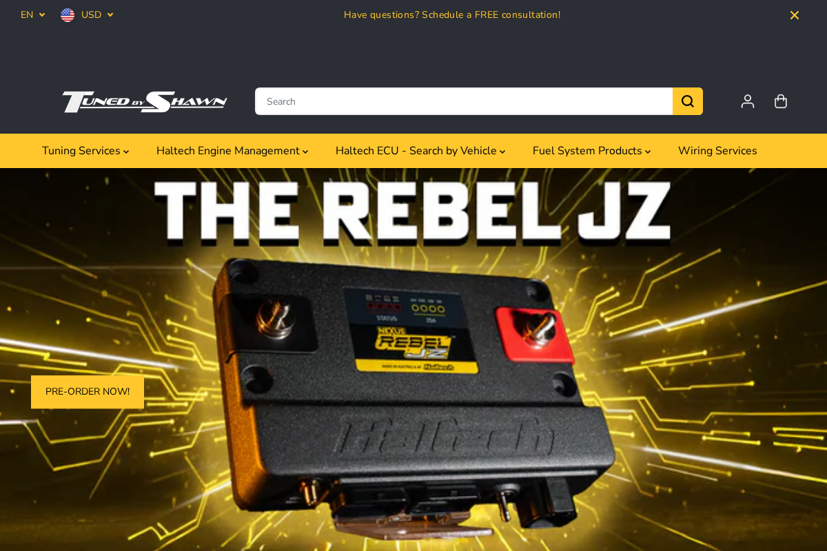 Tuned by Shawn homepage screenshot