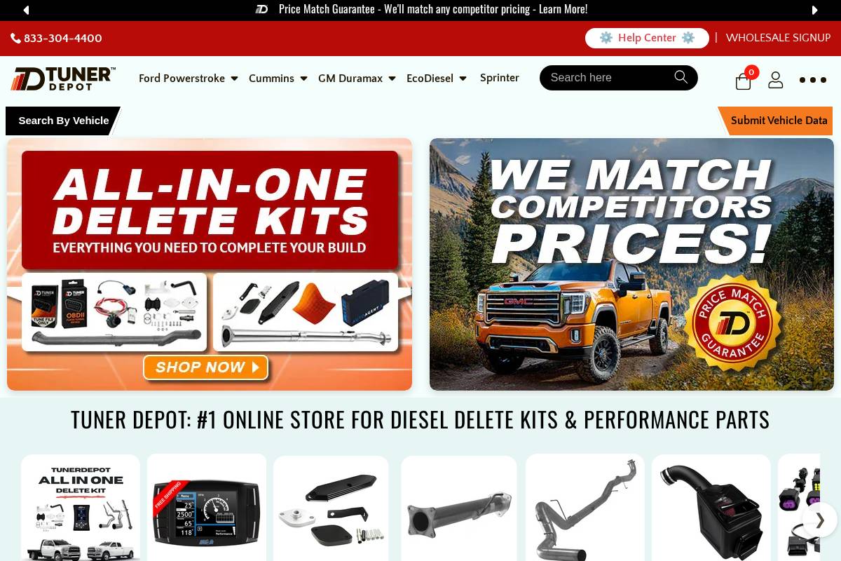 Tuner Depot homepage screenshot