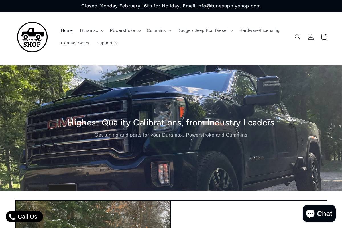 tunesupplyshop.com homepage screenshot