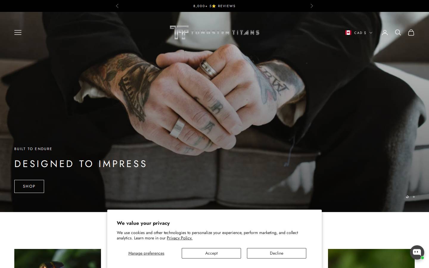 Tungstentitans homepage screenshot