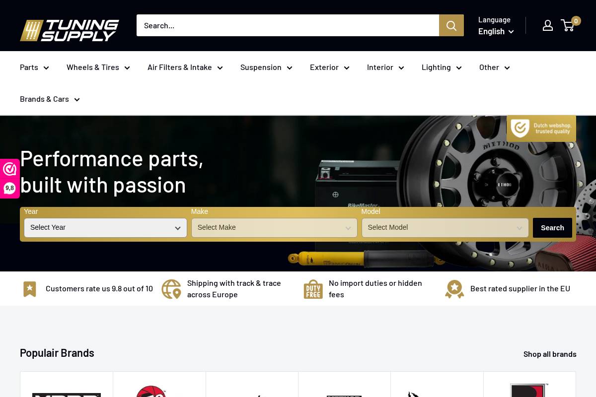 tuningsupply.com homepage screenshot