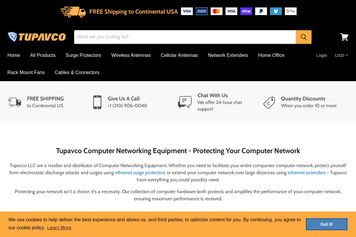 Tupavco homepage screenshot