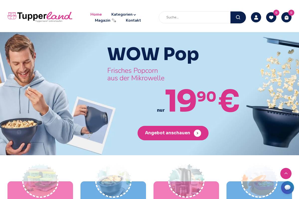 tupperland.de homepage screenshot