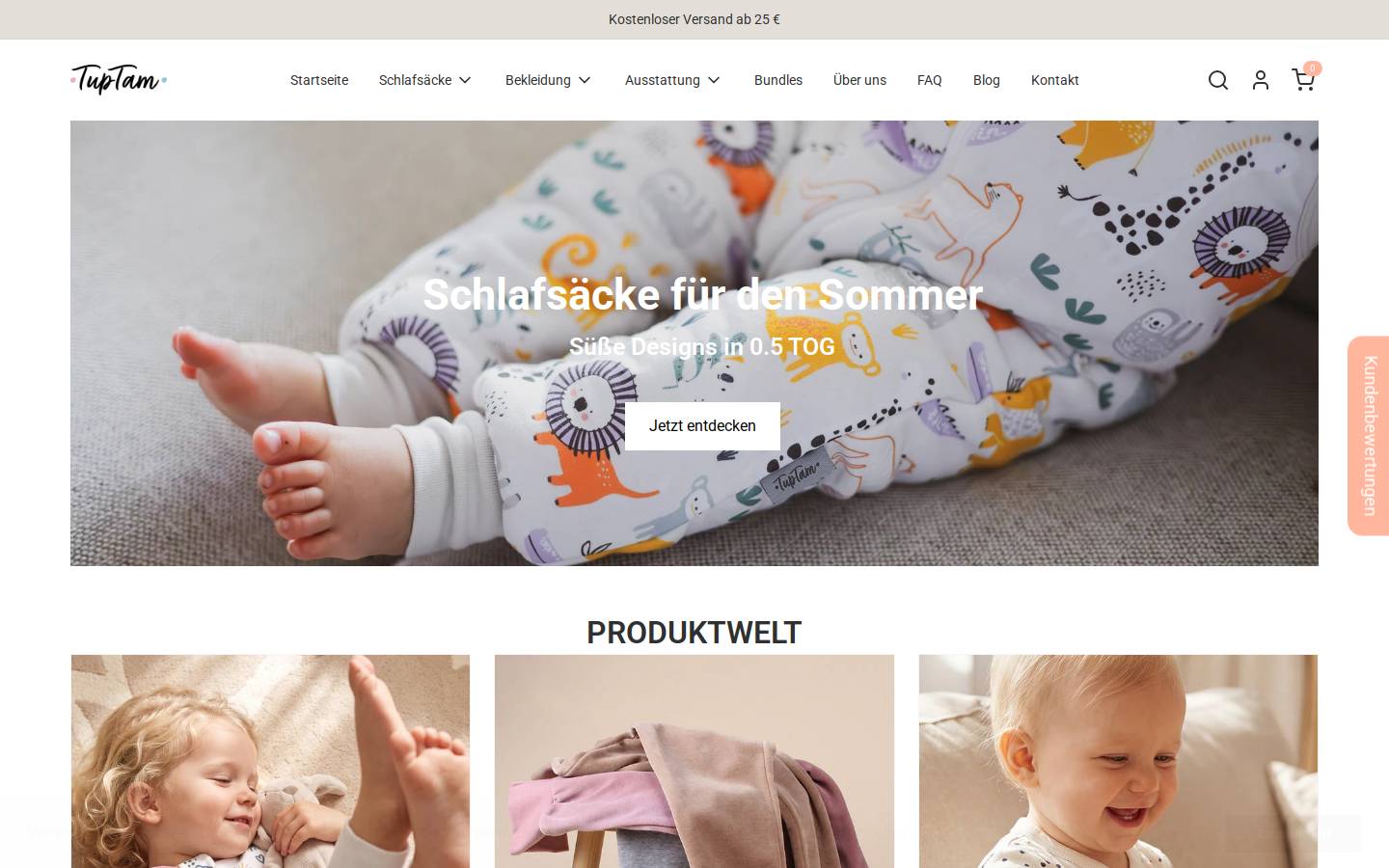 Tuptam homepage screenshot