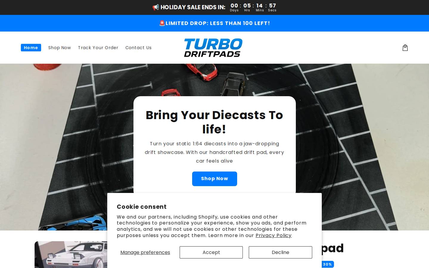 turbodriftpad.com homepage screenshot