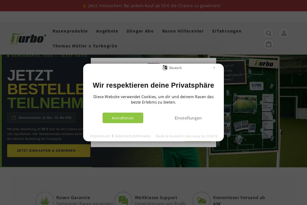 Turbogrün homepage screenshot