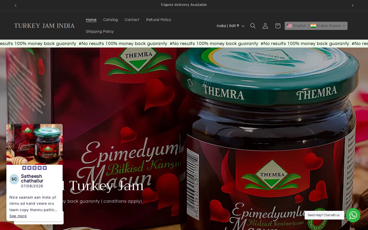 turkeyjamindia.com homepage screenshot