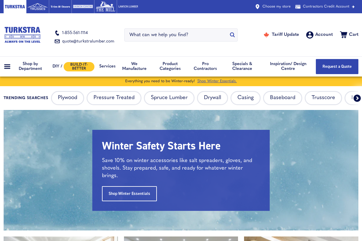 TurkstraLumberLtd homepage screenshot