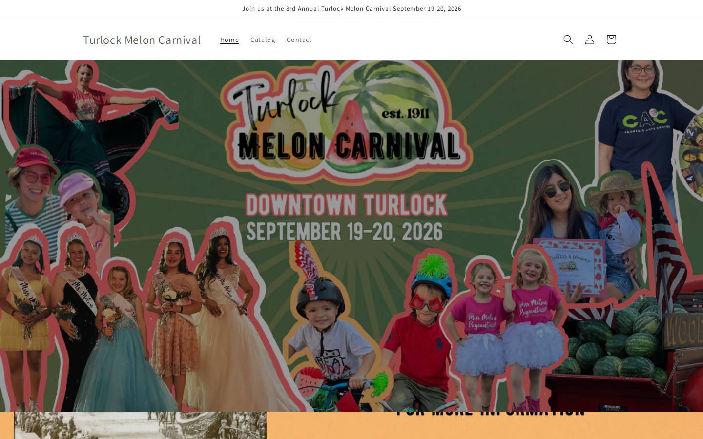 turlockmeloncarnival.com homepage screenshot