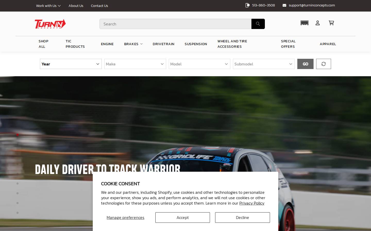 turninconcepts.com homepage screenshot