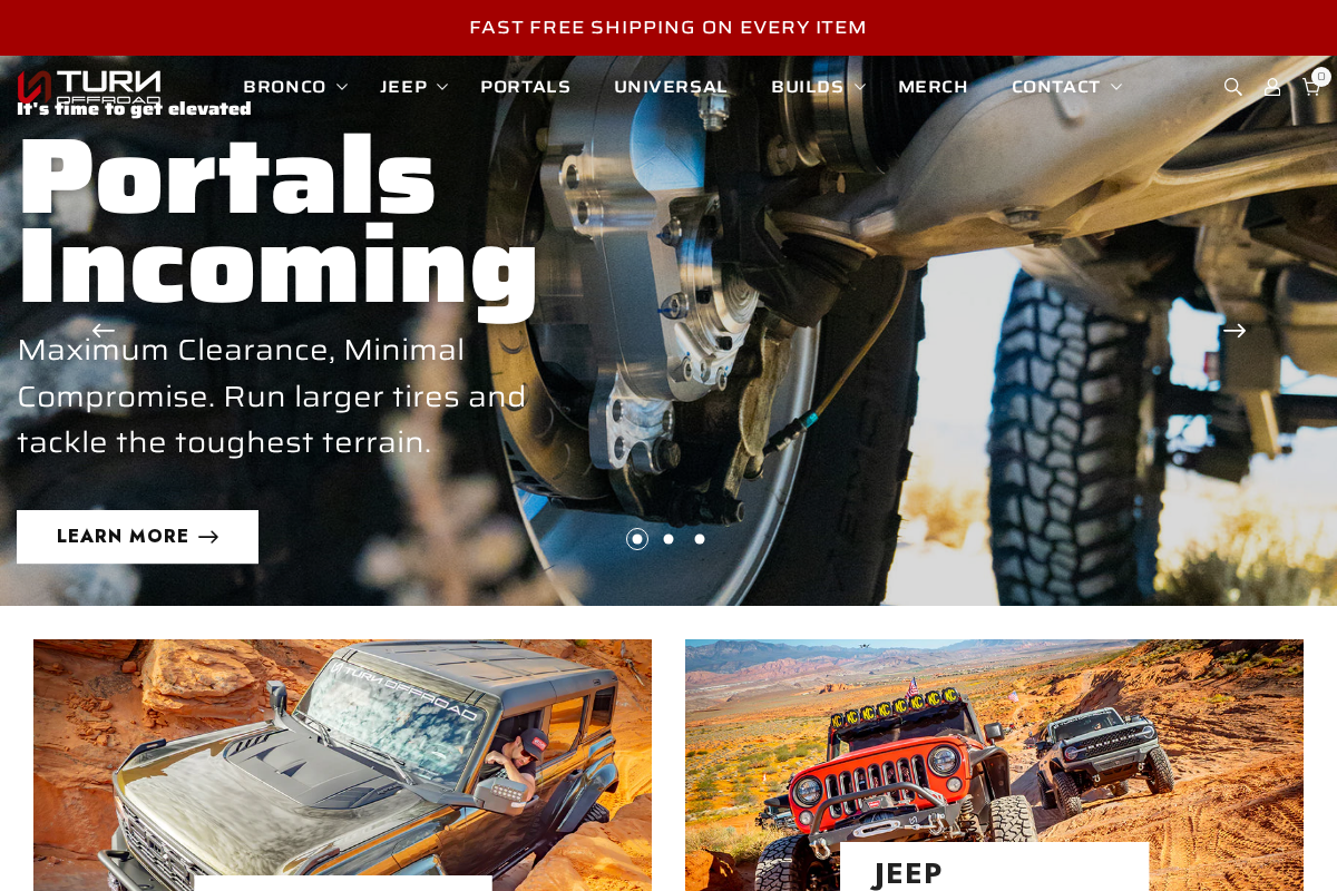 Turn Offroad homepage screenshot
