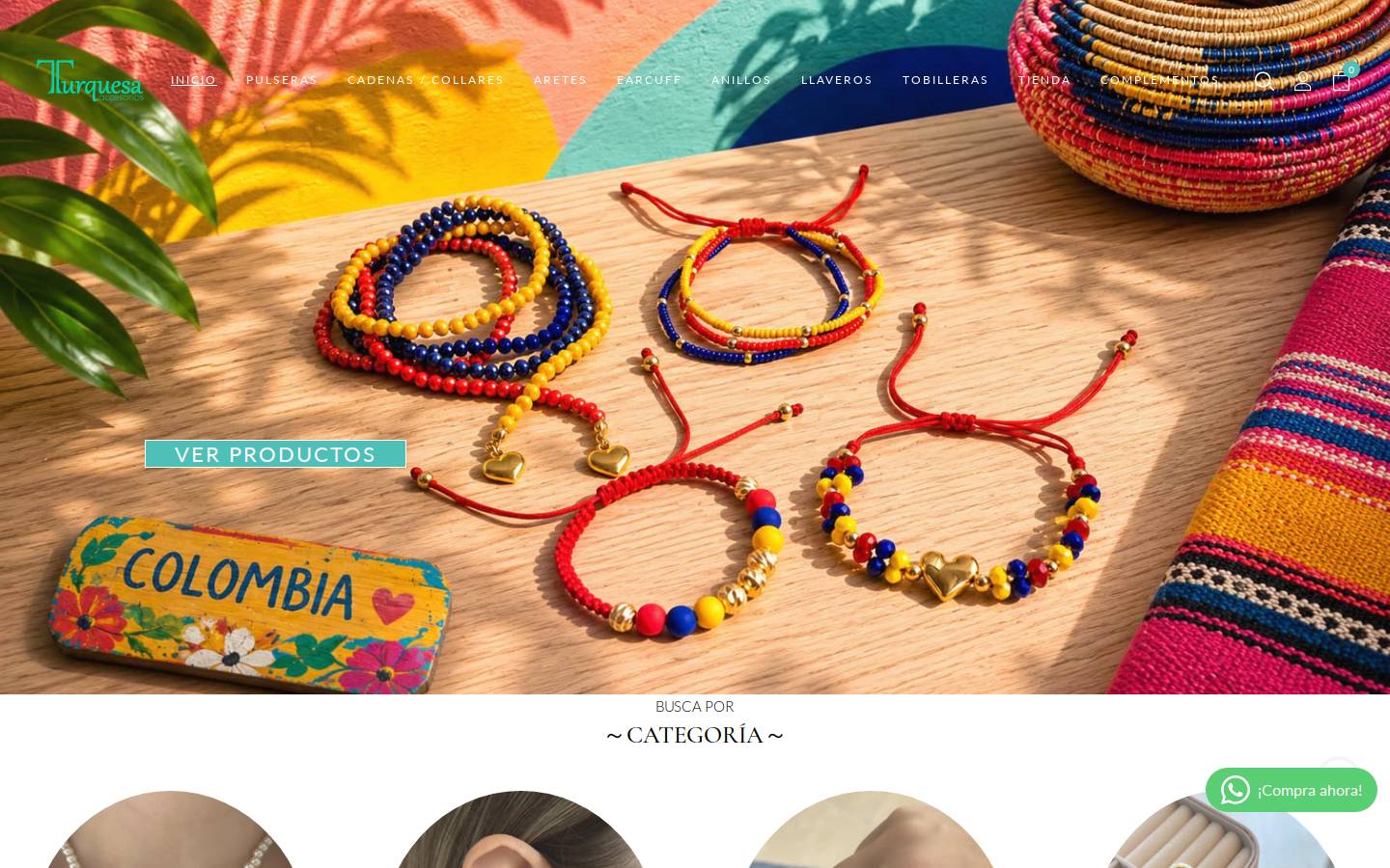 turquesaaccesorios.com homepage screenshot