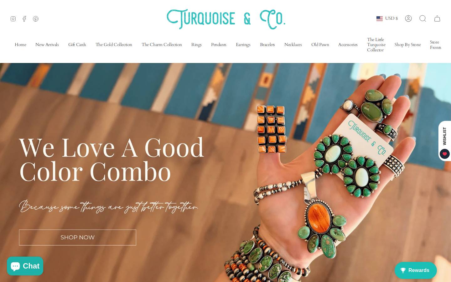 turquoiseandco.com homepage screenshot
