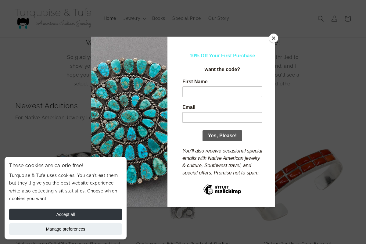turquoiseandtufa.com homepage screenshot