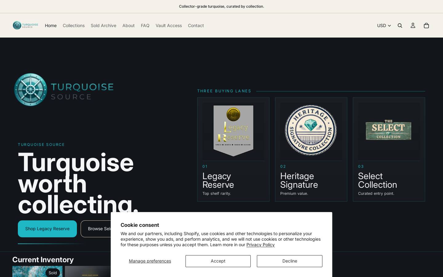 turquoisesource.com homepage screenshot