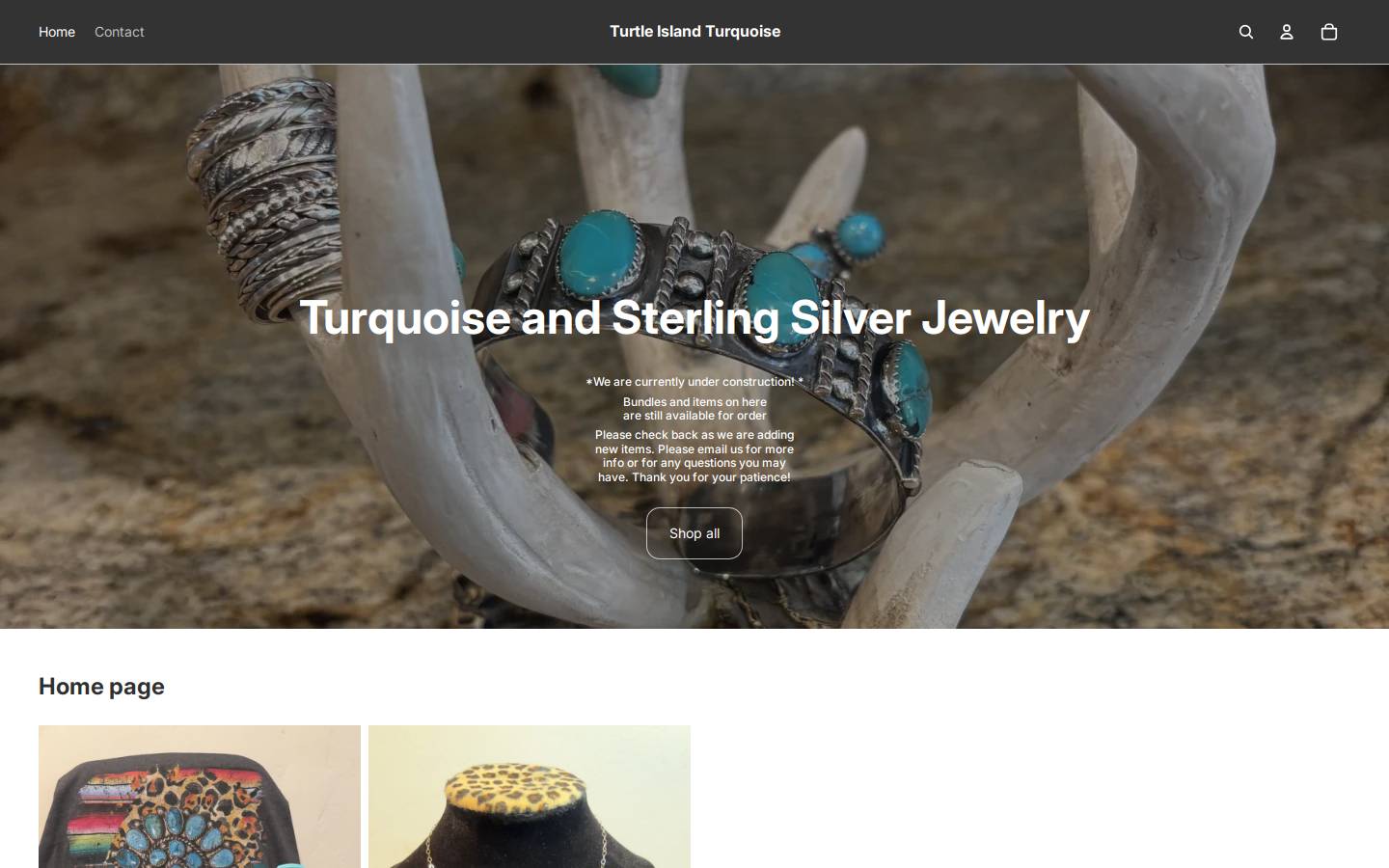 turtleislandturquoise.com homepage screenshot
