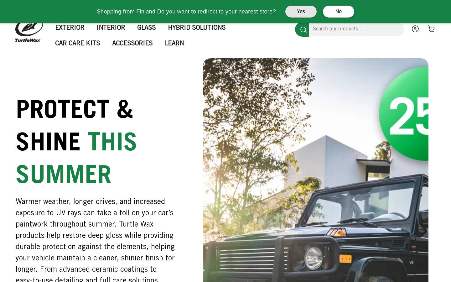 Turtle Wax homepage screenshot