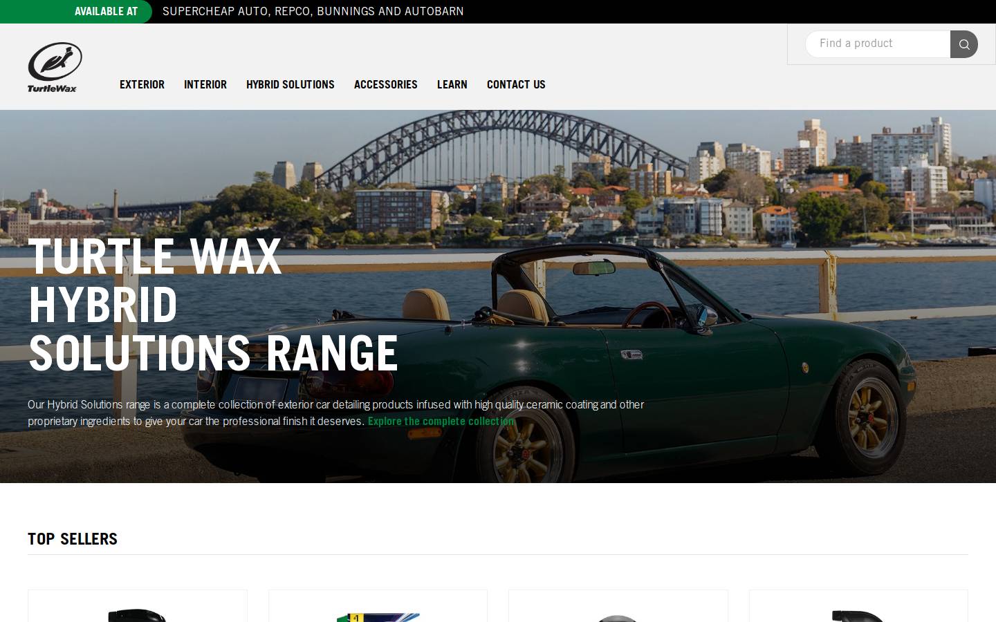 Turtle Wax homepage screenshot