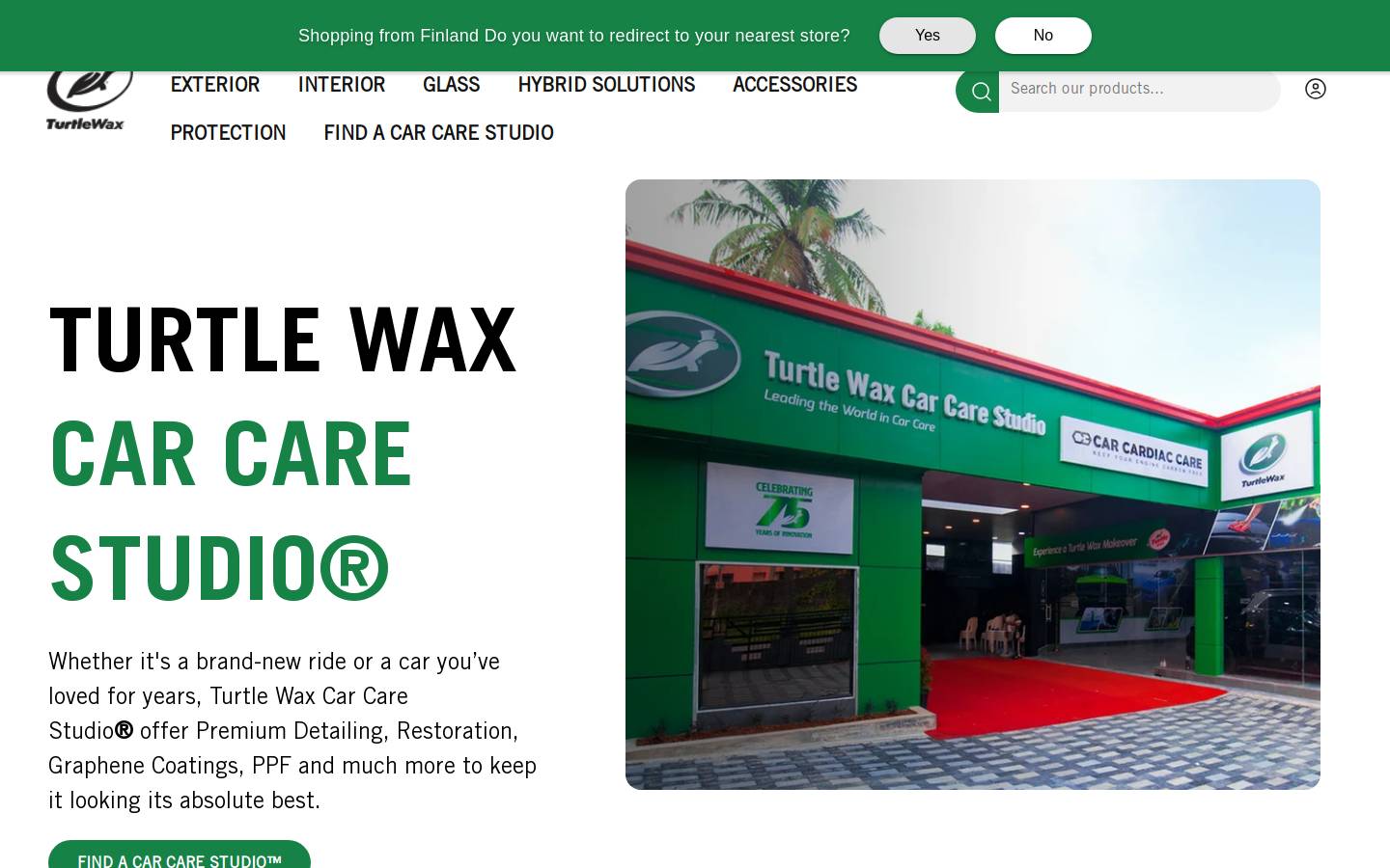Turtle Wax homepage screenshot