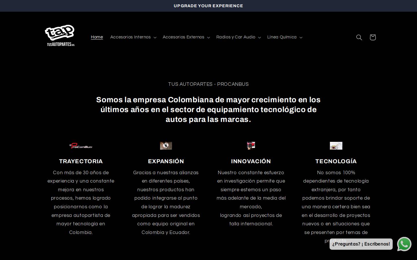 tusautopartes.com.co homepage screenshot