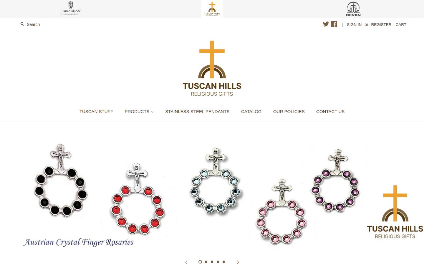 tuscanhillsreligious.com homepage screenshot