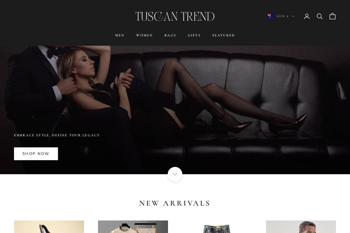 tuscantrend.com homepage screenshot