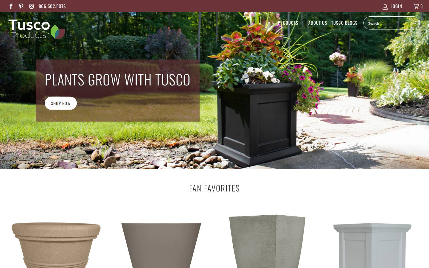 tuscoproducts.com homepage screenshot
