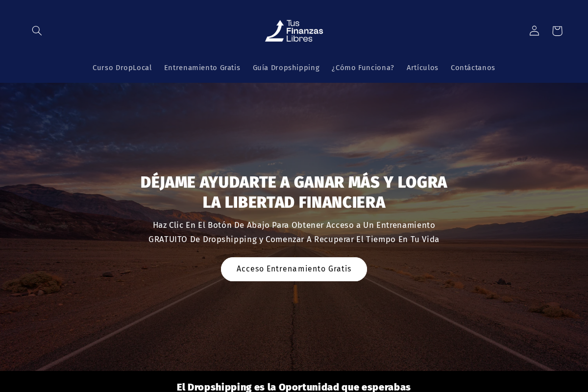 Tus Finanzas Libres homepage screenshot