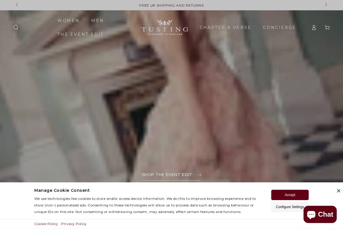 TUSTING homepage screenshot