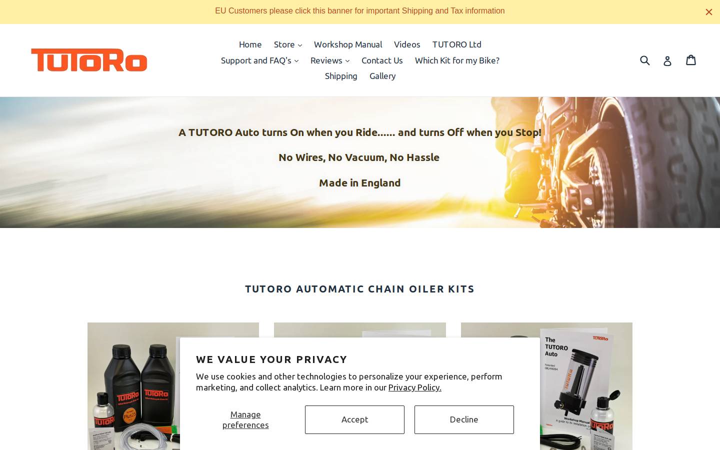 Tutorochainoiler homepage screenshot